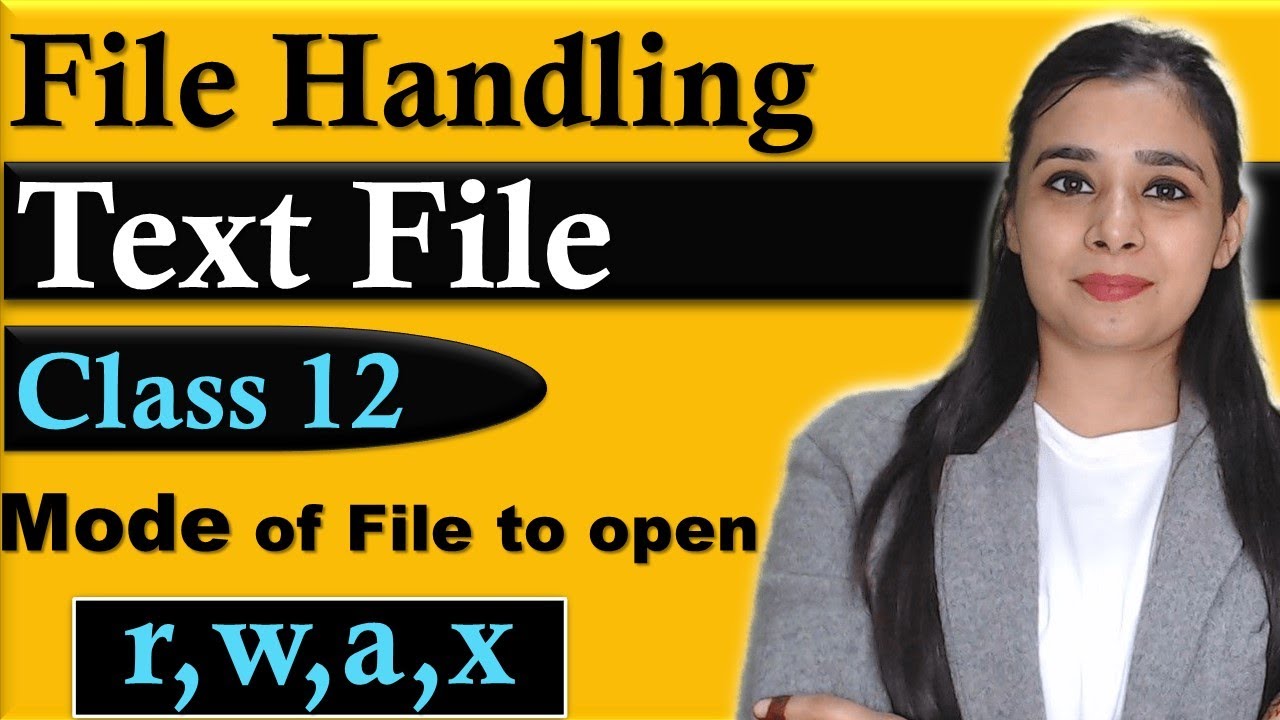 File Handling-TEXT FILE | Mode of File to open - r, w, a, x | CBSE Class12-CS | Lovejeet Arora