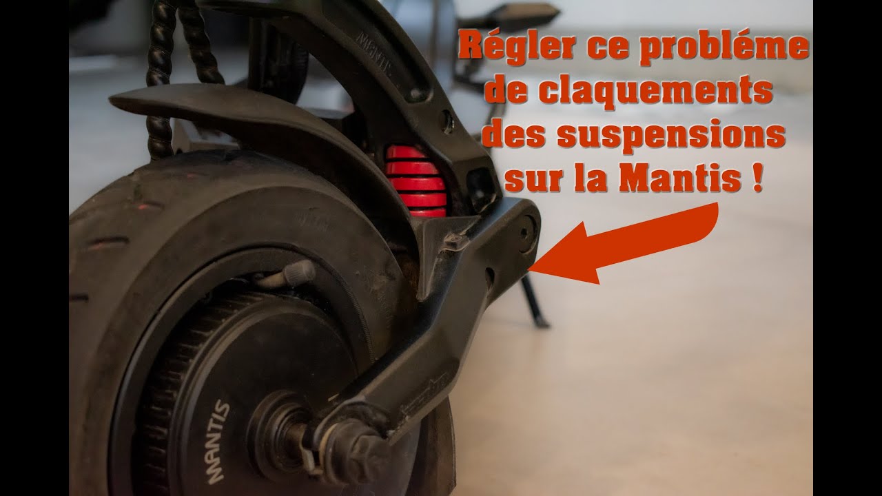 Trottinette Kaabo Mantis, réglage du jeu de la suspension avant qui claque.