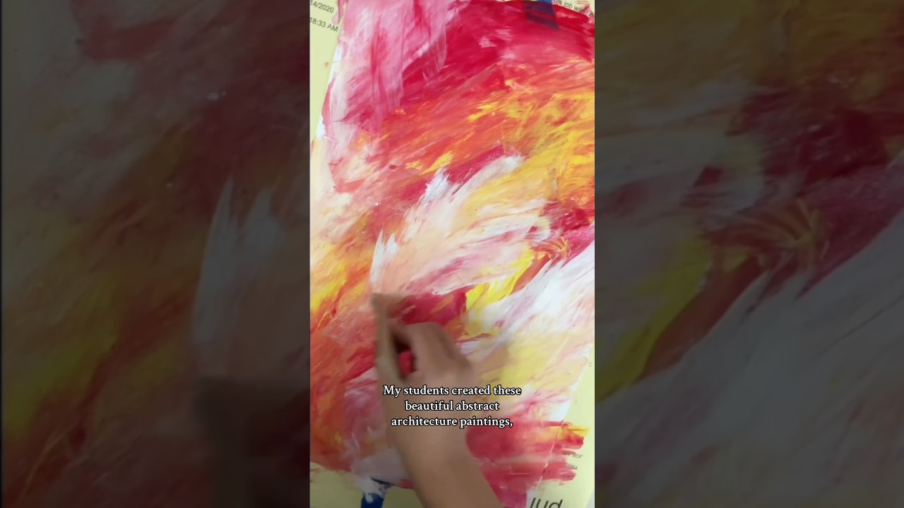 Абстрактная архитектурная живопись | Процесс создания художественной работы в старшей школе, вдох...