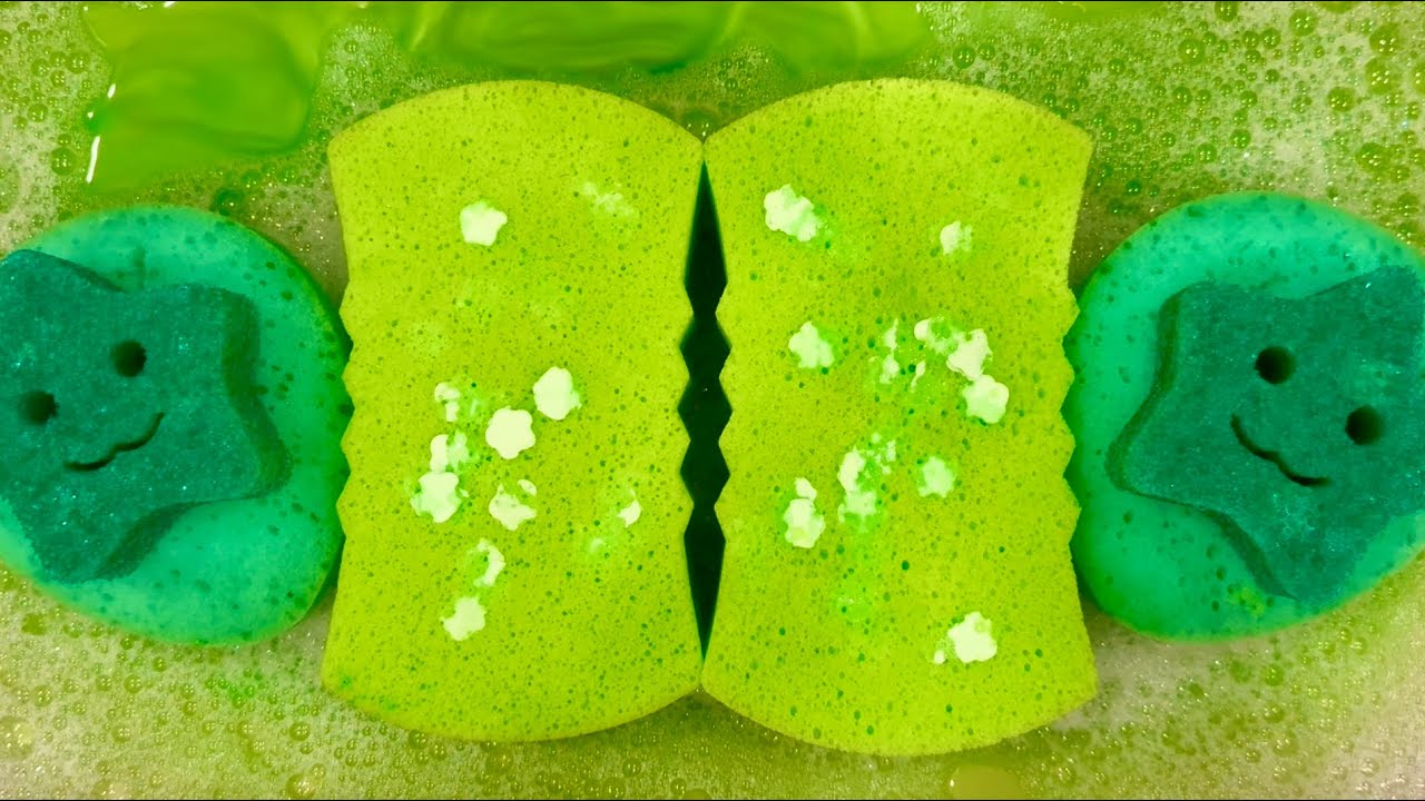 💚💚💚💚💚💚NEW Sponges+💚Ajax +💚Fabuloso+💚Method +💚DS +💚Soap petals Squeeze. 🧽😍🧼 #satisfying #asmrsponge