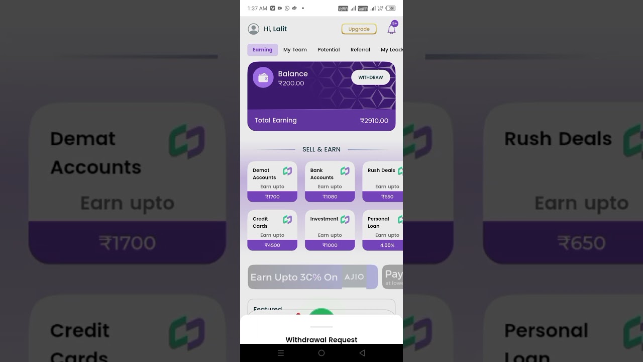 Refer and earn app / Best earning app / Today best earning app