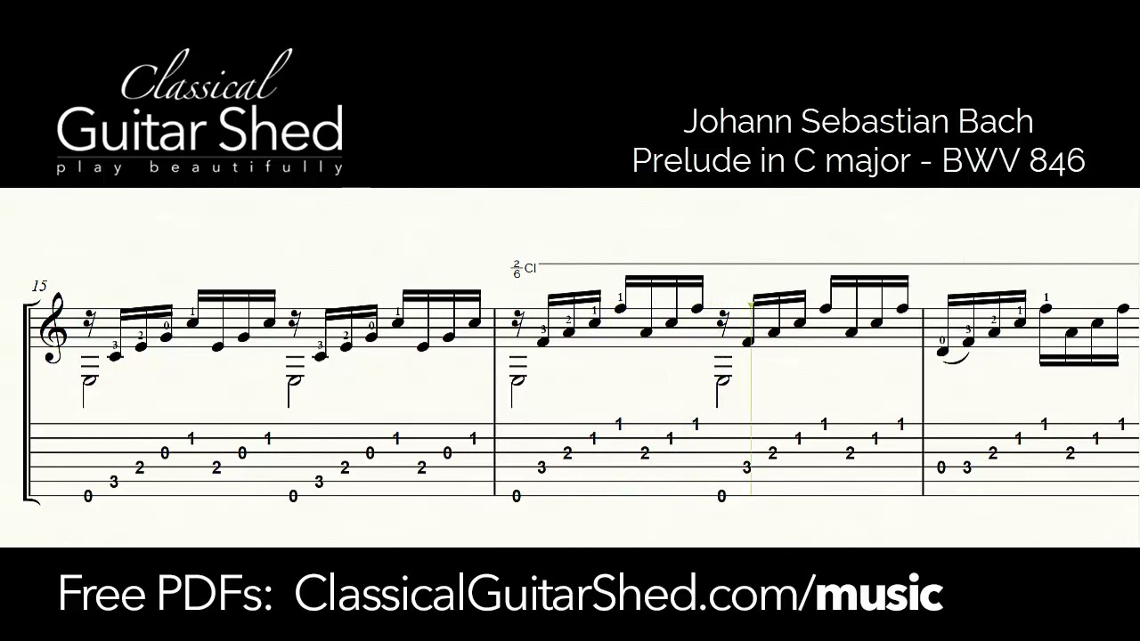 JS Bach: Prelude in C BWV 846 - Free Sheet Music