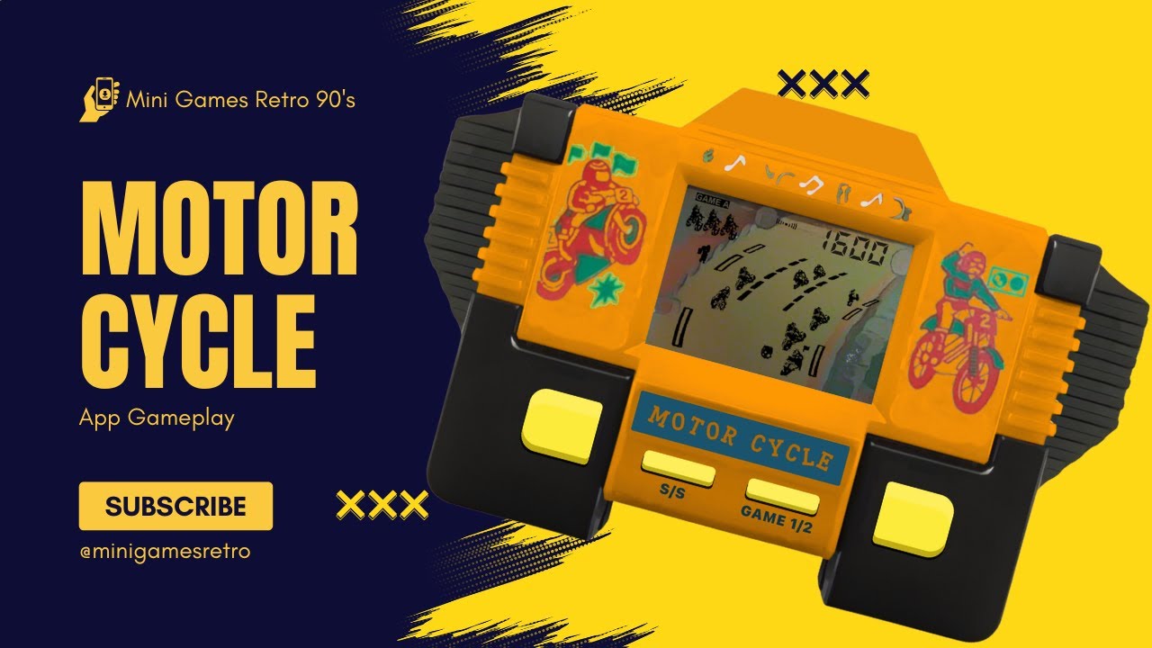 Motorcycle Mini Games Retro 90s Gameplay - Handheld lcd mini game Paraguai alarm clock