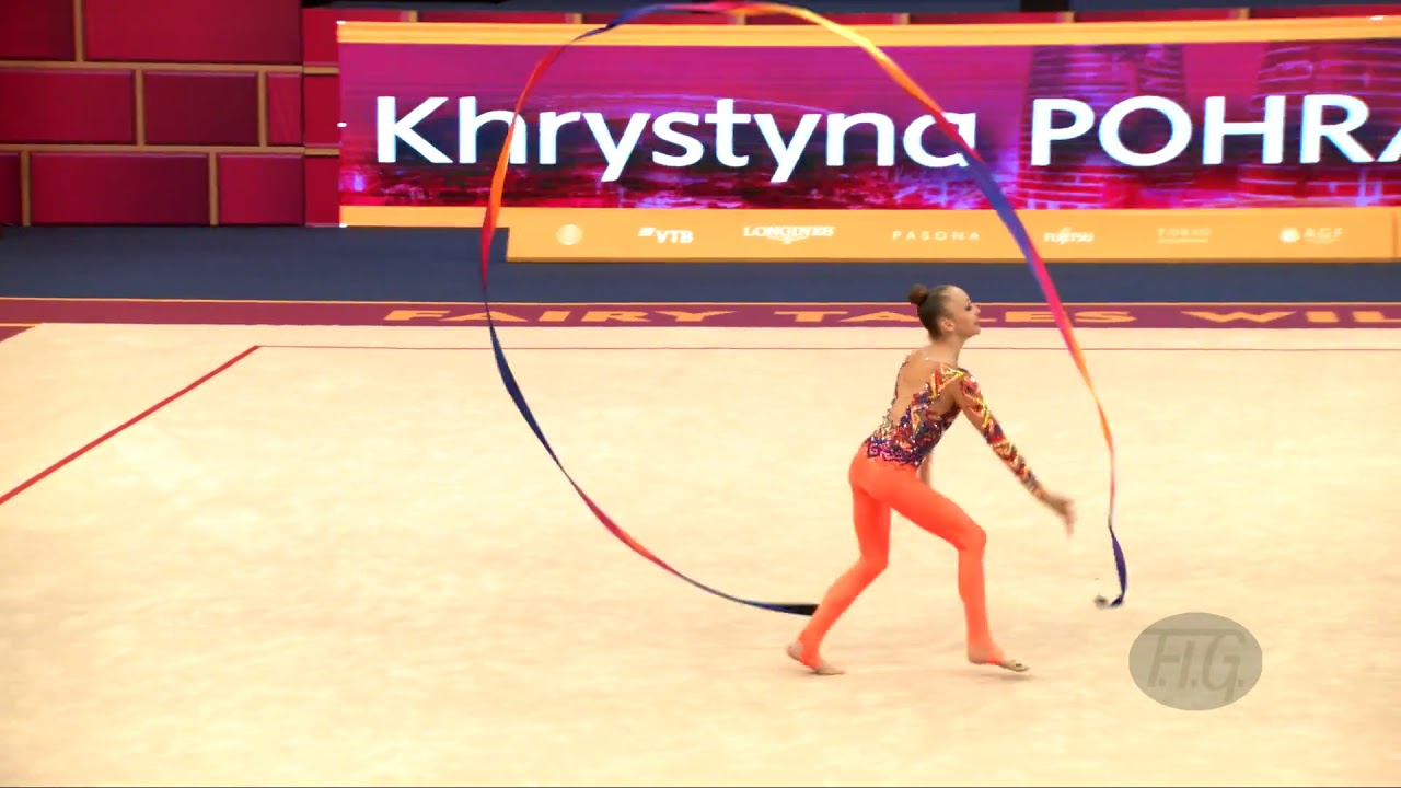 POHRANYCHNA Khrystyna (UKR) - 2019 Rhythmic Worlds, Baku (AZE) - Qualifications Ribbon