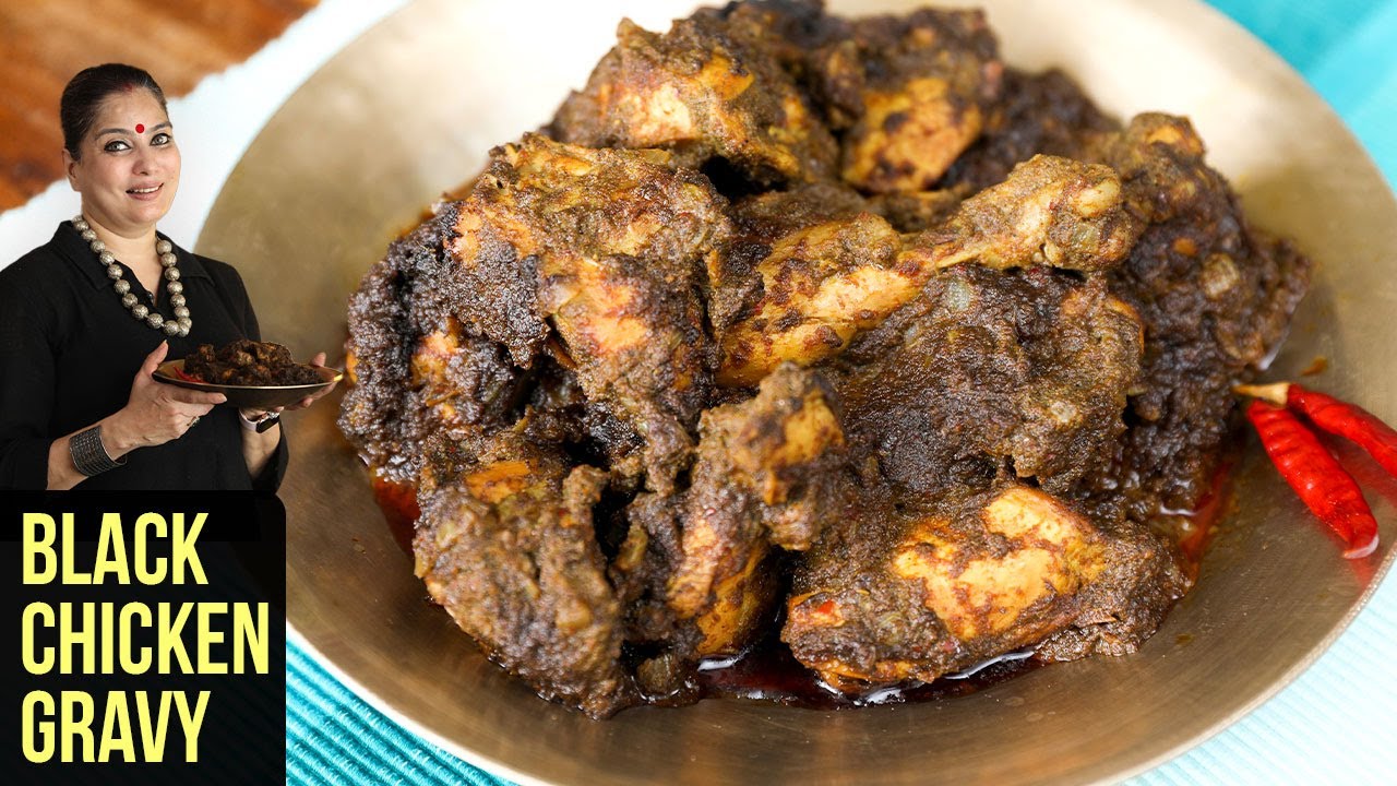 Black Chicken Gravy | How To Make Rustic Black Chicken Gravy | Chicken Gravy Recipe by Smita Deo