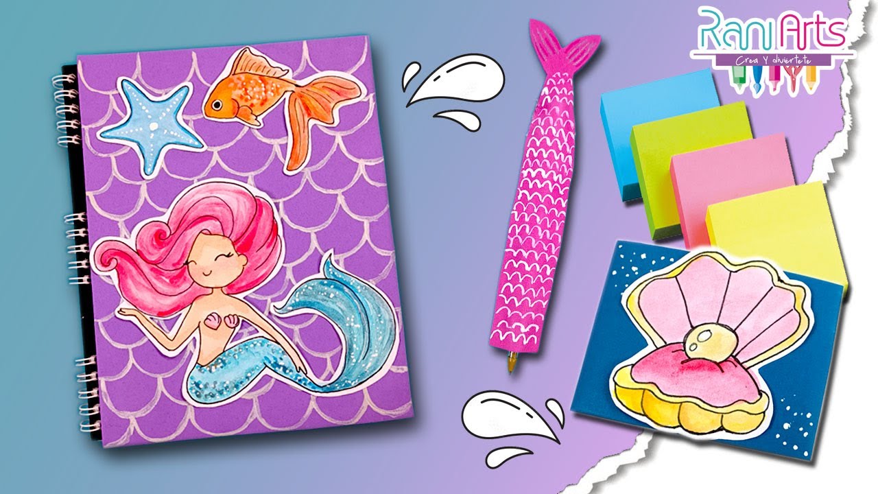 ÚTILES DE SIRENA super lindos y fáciles - IDEAS DE PAPELERÍA BONITA