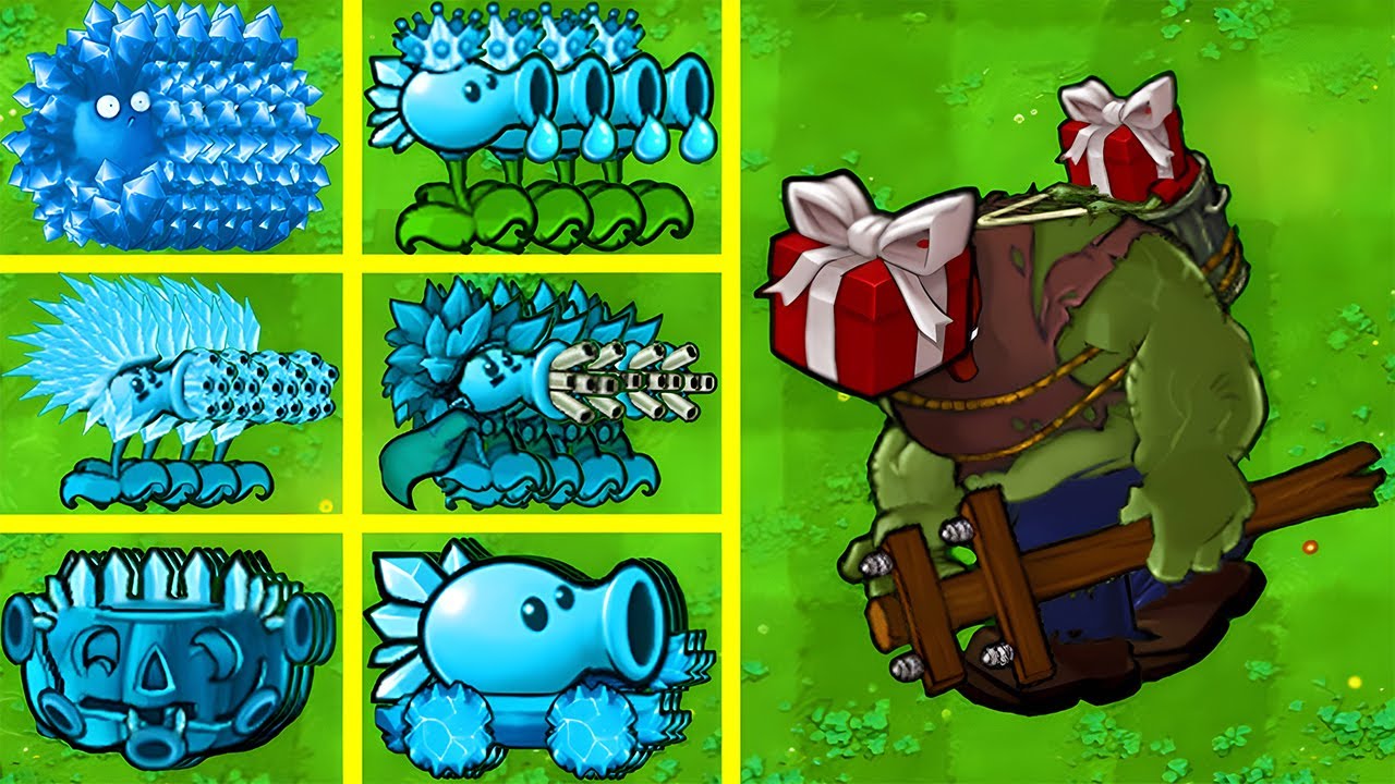 PVZ 1 Hybrid Challenge | Box Head Gargantuar Zombie Vs 5 Ice Hybrid Plants | Epic Battle!