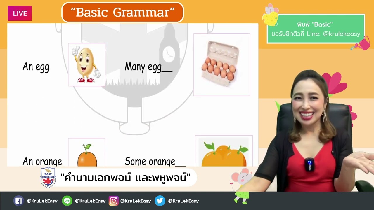 Basic Grammar (Ep. 6) คำนามเอกพจน์ และพหูพจน์