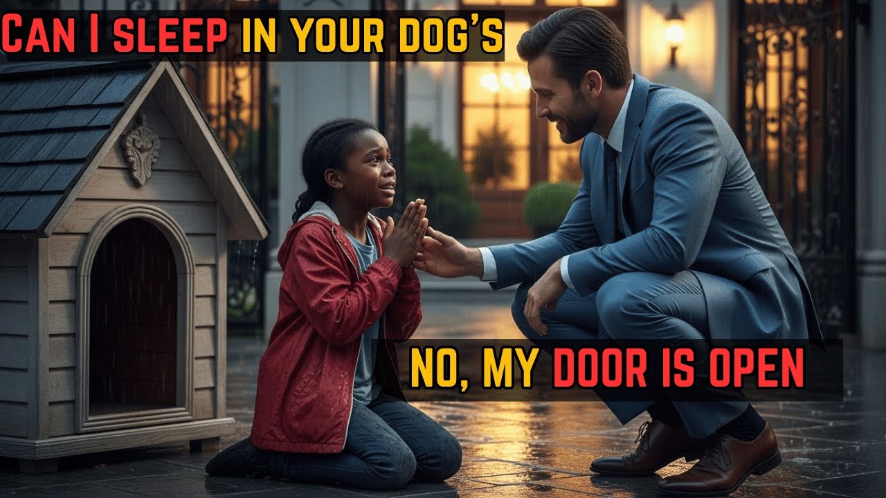 Poor Girl Begged a Billionaire to Sleep in a Doghouse — His Answer Shocked Everyone.