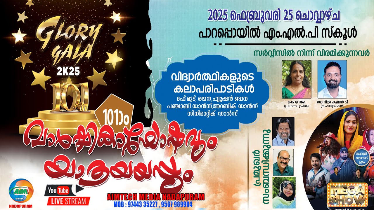 പാറപ്പൊയിൽ എം.എൽ.പി സ്കൂൾ വാർഷികാഘോഷവും യാത്രയയപ്പും