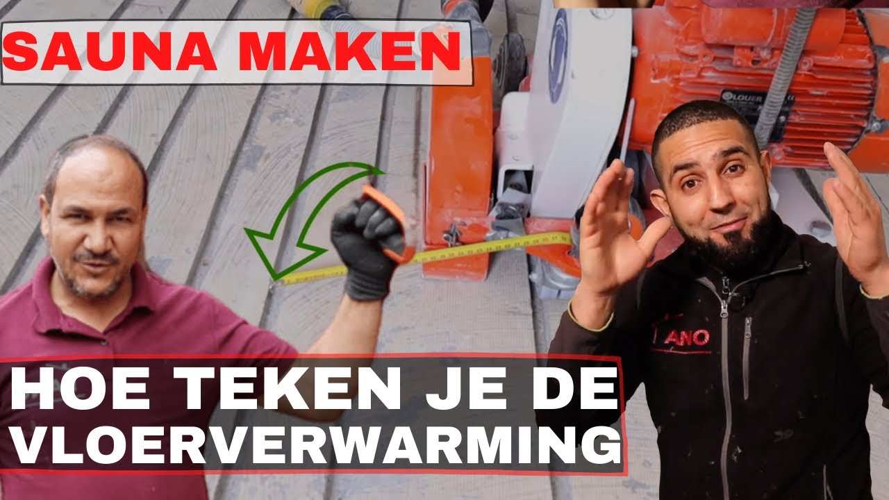 Hoe teken je de vloerverwarming op de vloer af? (Renovatie Sauna 6)