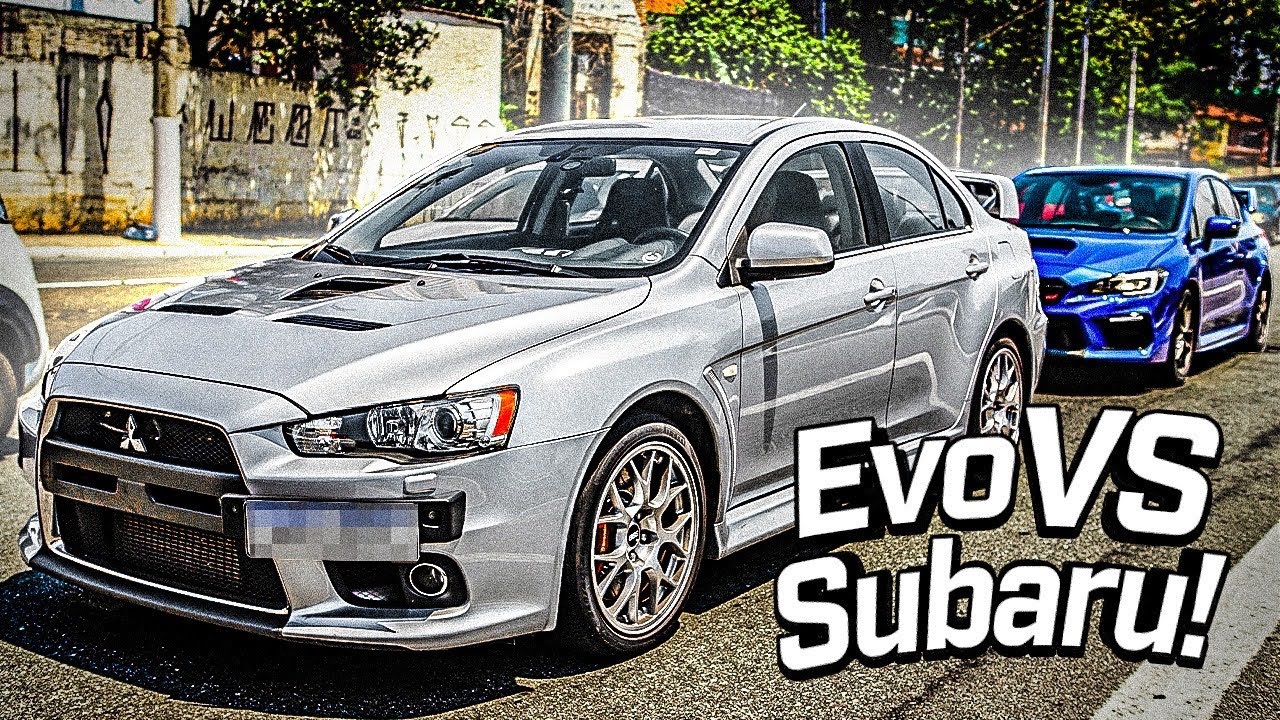 MITSUBISHI LANCER EVO X vs SUBARU STI😈 Chegou o grande dia!? Primeira disputa