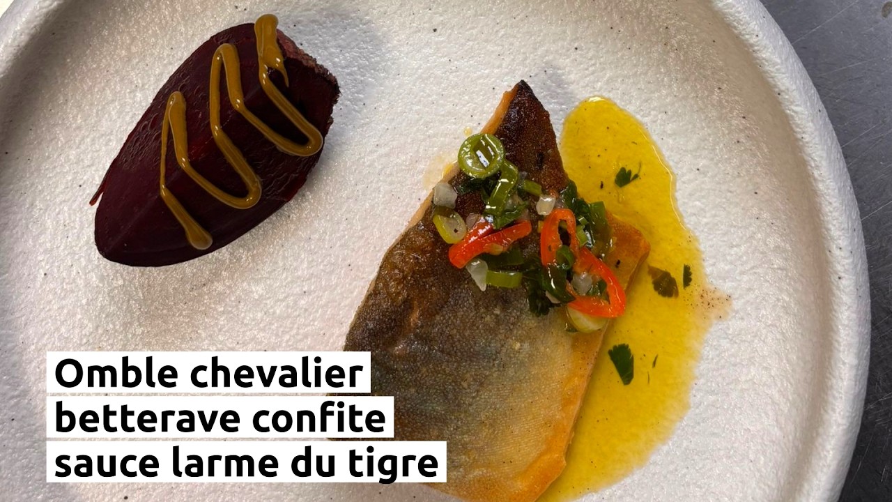 Omble chevalier & betterave confite, sauce larme du tigre
