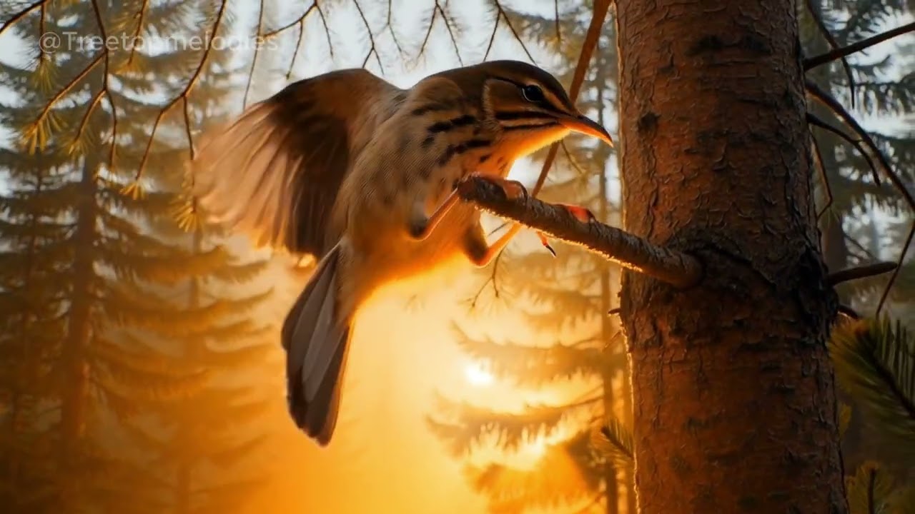 Hermit Thrush Singing in Foggy Mountains (Catharus guttatus) | 10 Minute Forest Soundscape 🌲🐦