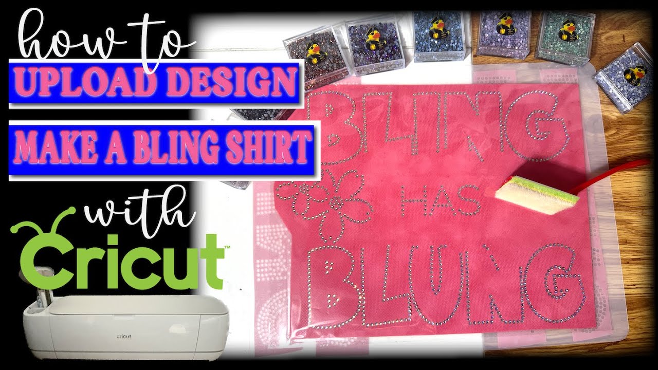HOW TO MAKE A BLING SHIRT WITH CRICUT | UPLOAD & CUT  RHINESTONES FILE IN DESIGN SPACE | HOTFIX