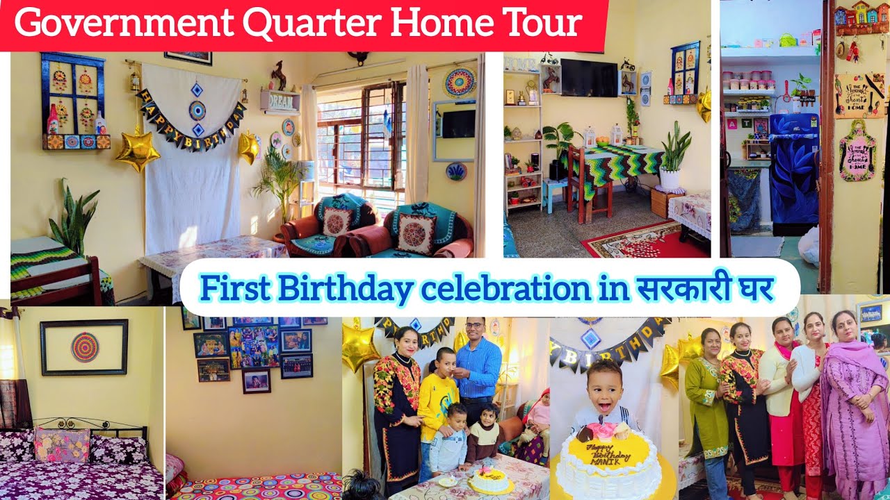 Government Quarter Full Home Tour | Birthday Celebration | Sarkari Quarter Makeover & Decoration 💡