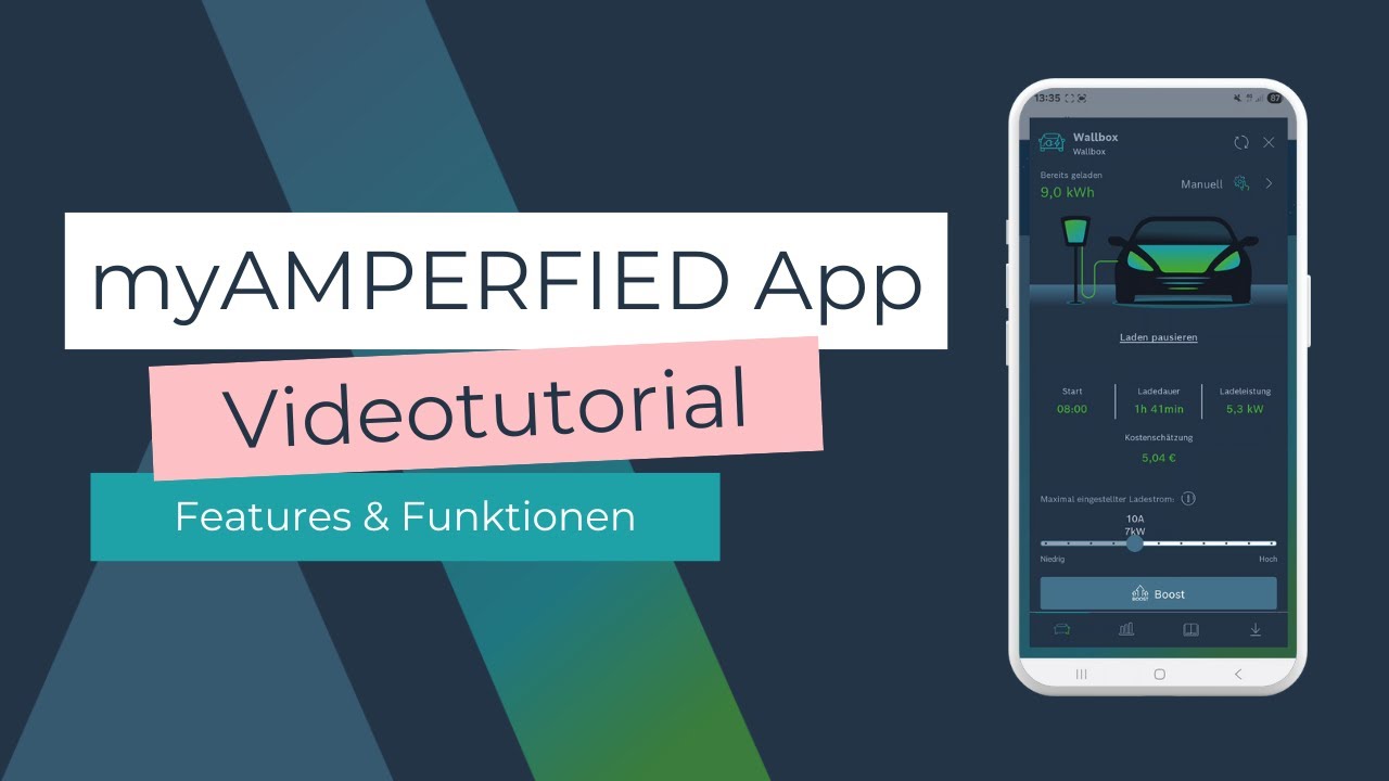 Videotutorial: Features der myAMPERFIED App zur Steuerung der Wallbox connect Serie
