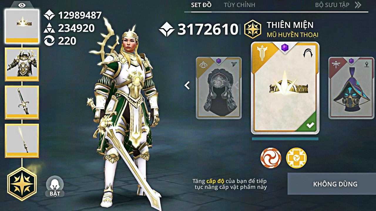 Shadow Fight 3:  New Monarch Of Light Set Quang Minh Quân Vương