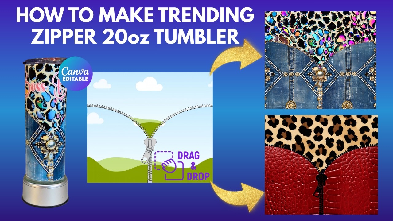 Как создать модный стакан с застежкой-молнией для сублимационной печати в Canva | Пошаговое руков...