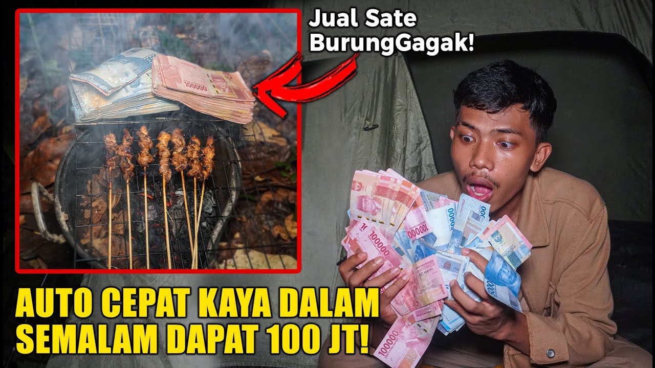 CAMPING DI HUTAN PESUGIHAN SAMBIL JUAL SATE GAGAK! KAGET DALAM SEMALAM DAPAT 100 JT!