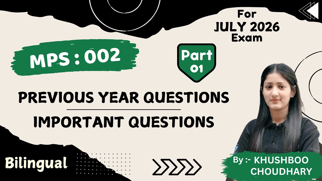 MPS-002 July 2026 PYQs & Important Questions Part-01 l International Relations l IGNOU Exam