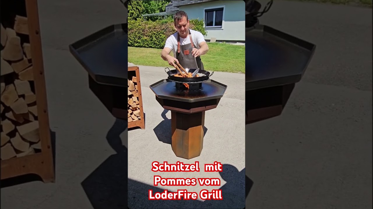 Schnitzel & Pommes vom LoderFire Grill #bbq #schnitzel #pommesfrites #grill