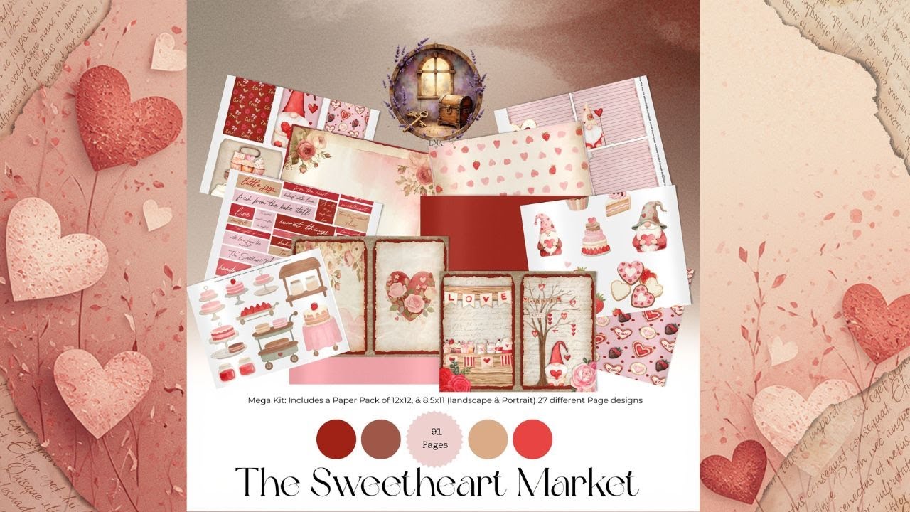 A Visit to The Sweetheart Market | Cozy Valentine Journaling Kit Flip Through
