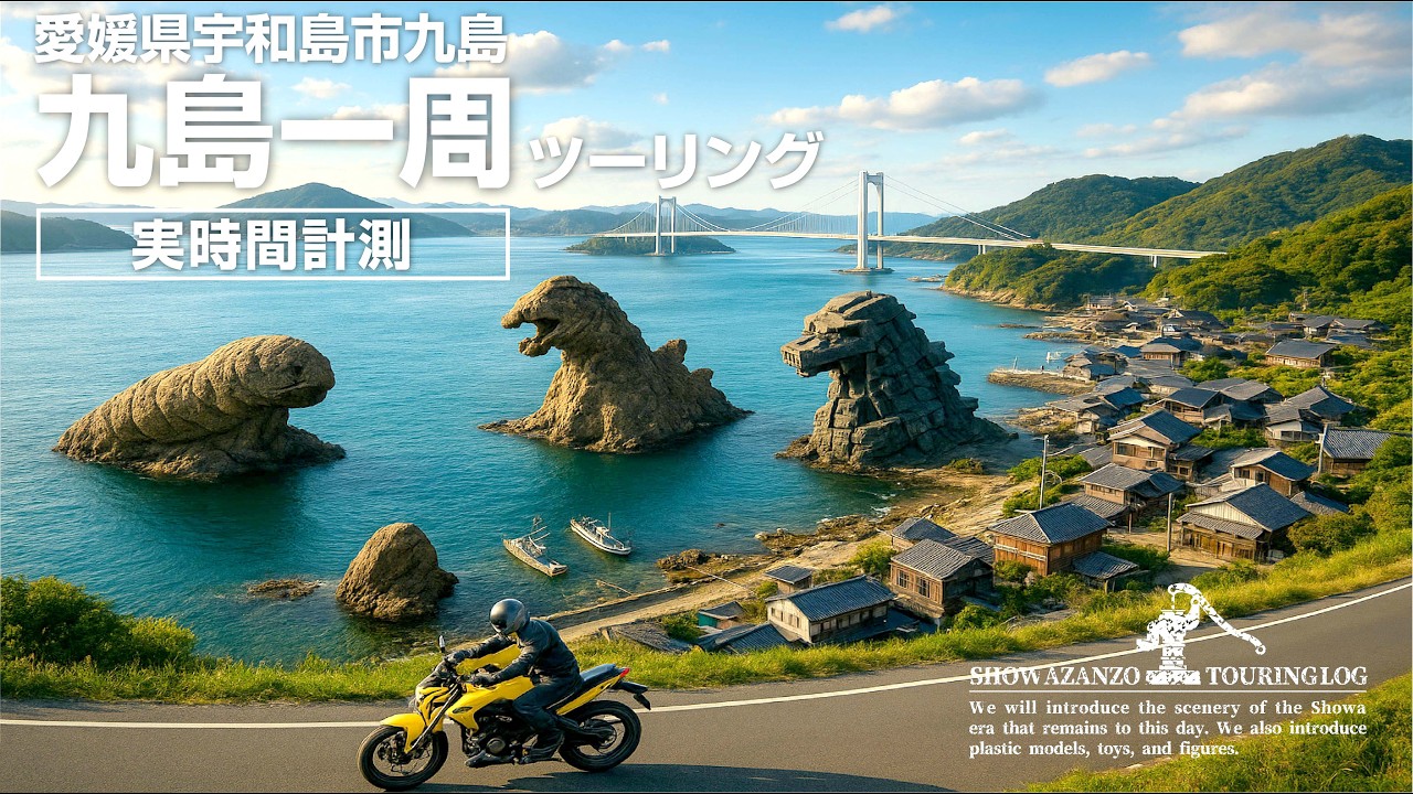 九島一周道路 ガードレールのない海岸線と宇和海😊☆モスラ岩☆ゴジラ岩☆メカゴジラ岩は何処に？😿　車両通行不可の島周回路（県道313号）に車両が😢　最後にタイマー誤作動😿★ご登録お願いします！