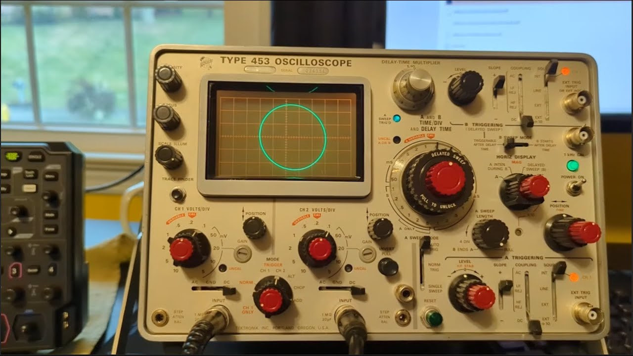 Using XY mode on a Tektronix 453 Oscilloscope