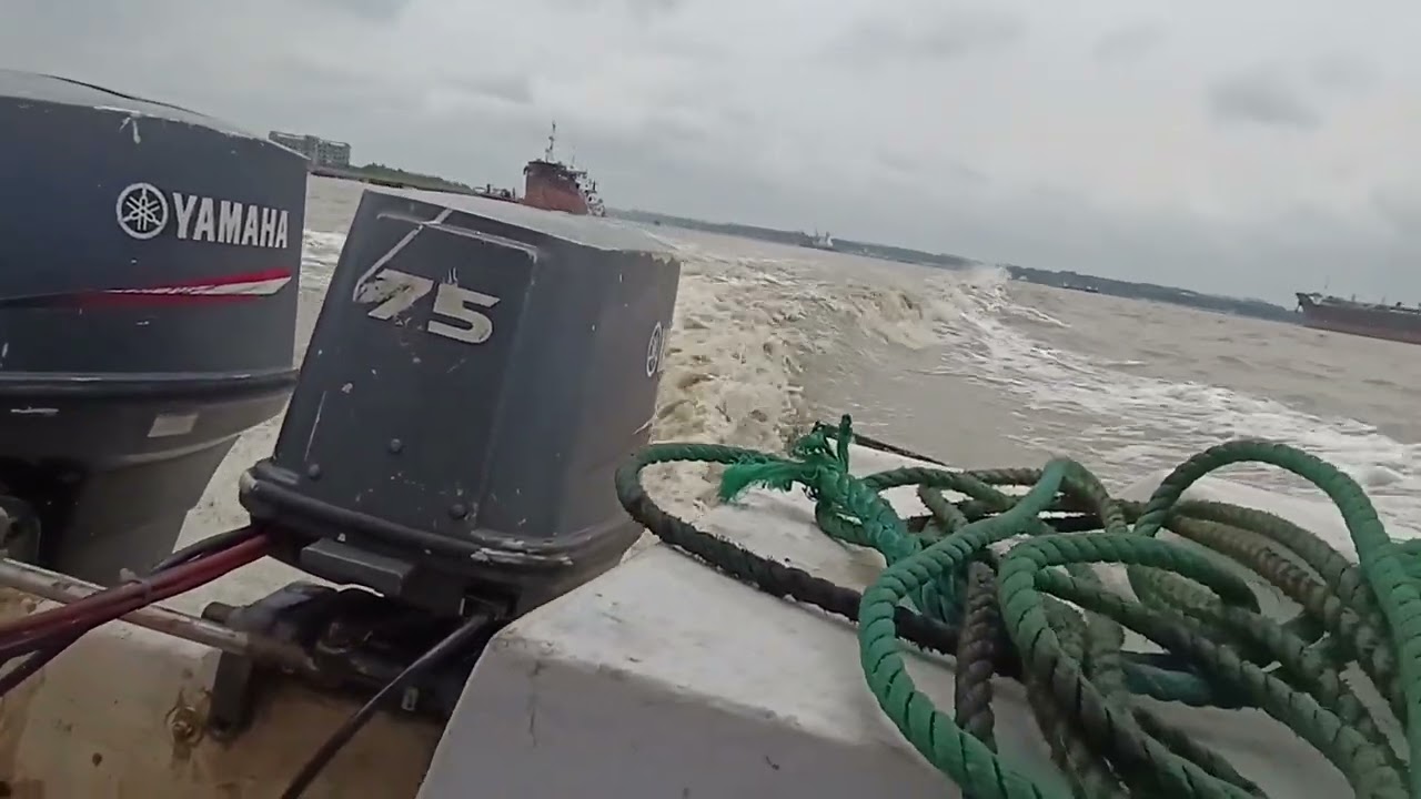 Kharnafhuli River 💔 #speedboat #jetty #karnaphuli #riverside #shorts #short #viralvideo #watercolor