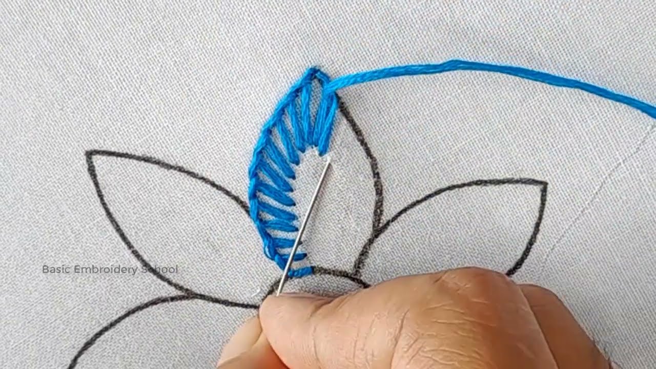 Basic Flower Hand Embroidery | very easy Double Cast-on stitch amazing  florar Pattern #embroidery