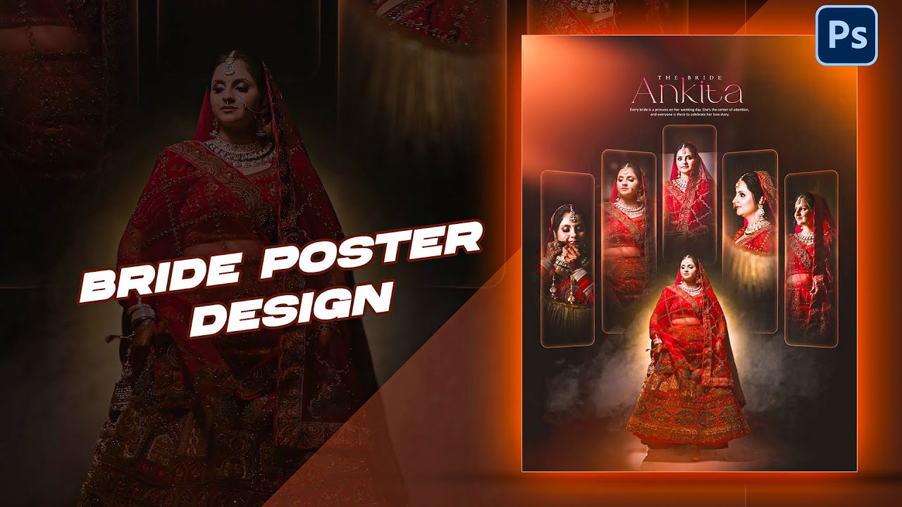 Royal Bride Poster Design in Photoshop | Wedding Album Cover Design | ArtifyPs | 2026