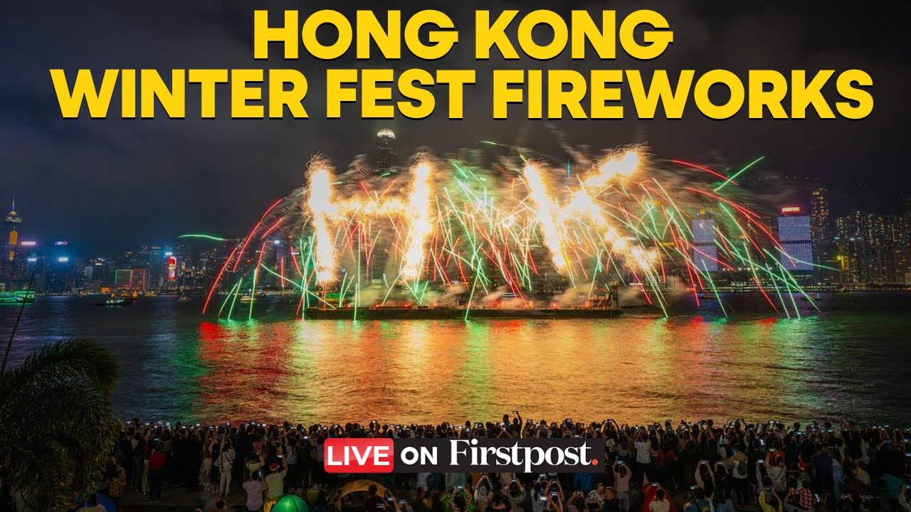 LIVE: Fireworks Display Over Victoria Harbour for Winter Fest Launch in Hong Kong