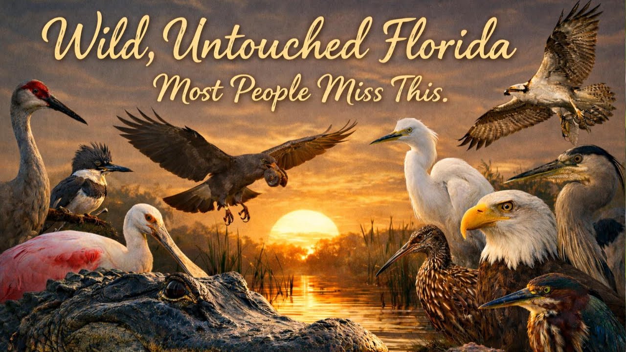 pretty birds and big gators filmed at lake toho, florida 