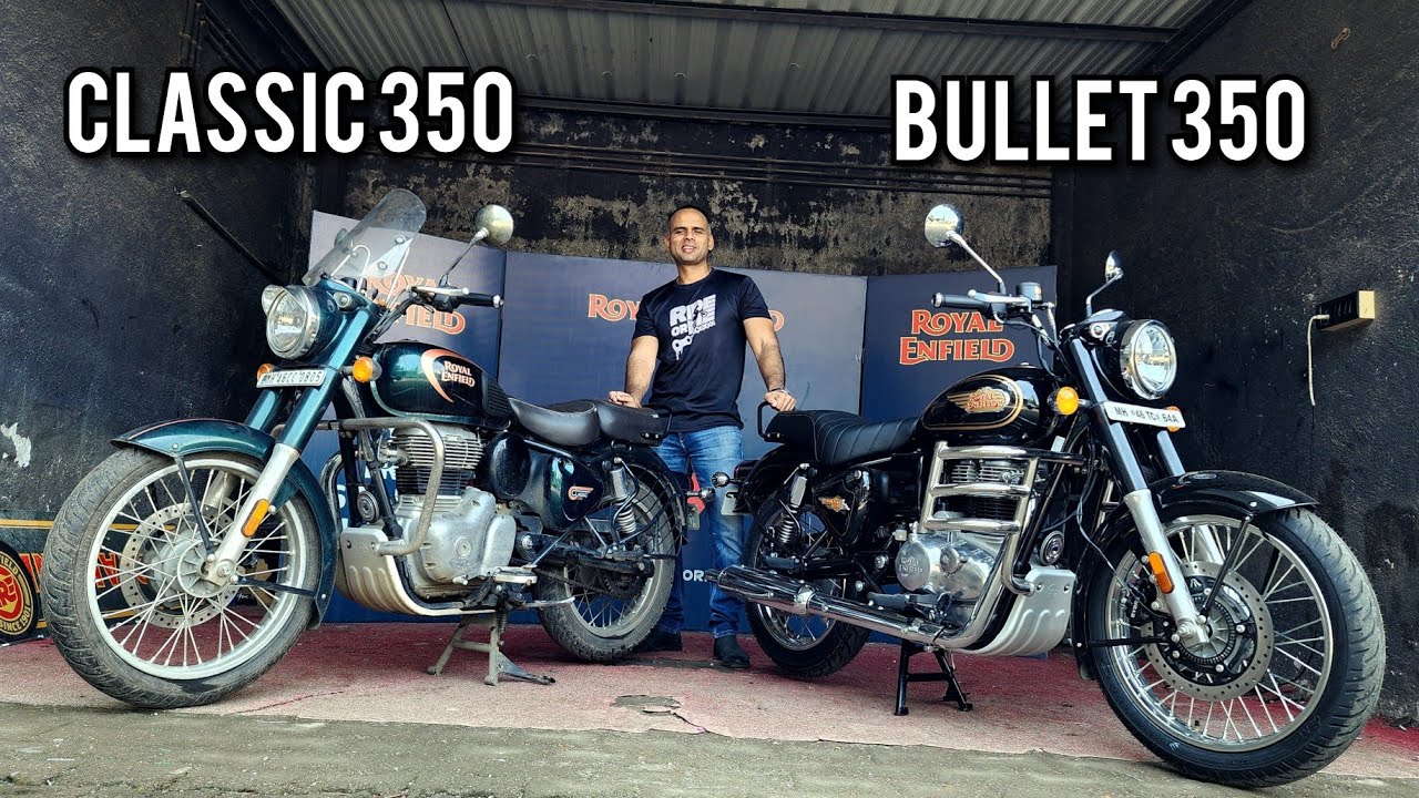 2023 Royal Enfield Bullet 350 vs Classic 350 Ride Comparison | Which One To Get 🤔 BikerDaadLife