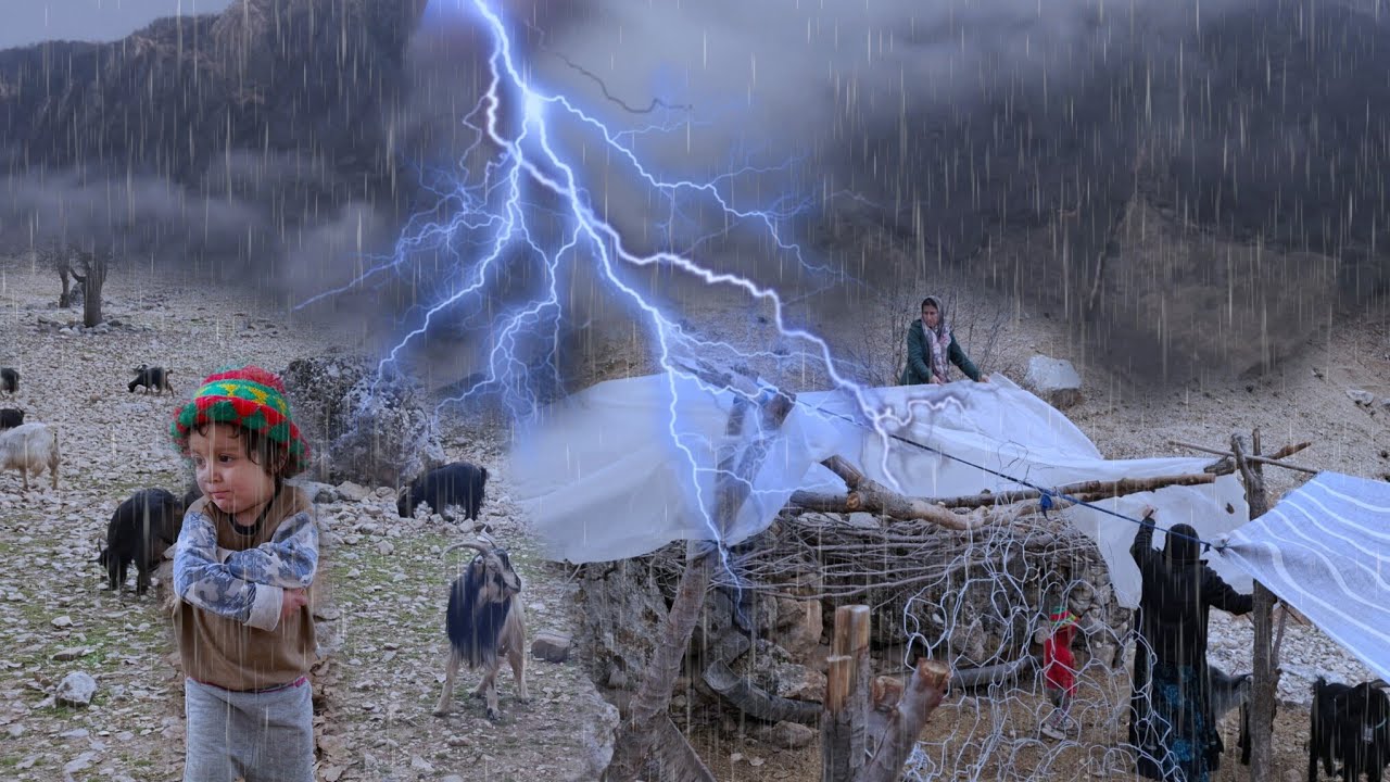 The harsh nomadic life in the mountains: trying to survive a harsh rainy day