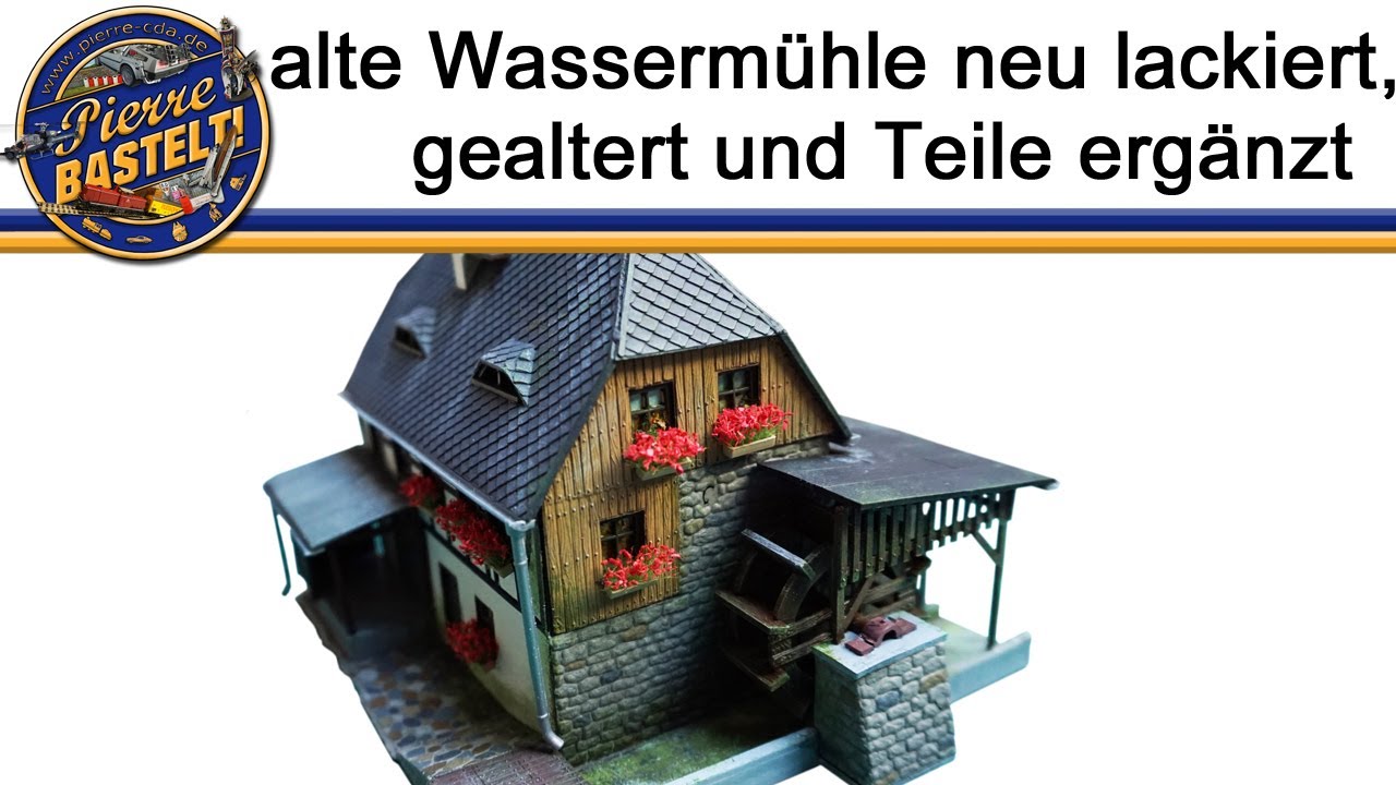 alte Wassermühle neu lackiert, gealtert und Teile ergänzt