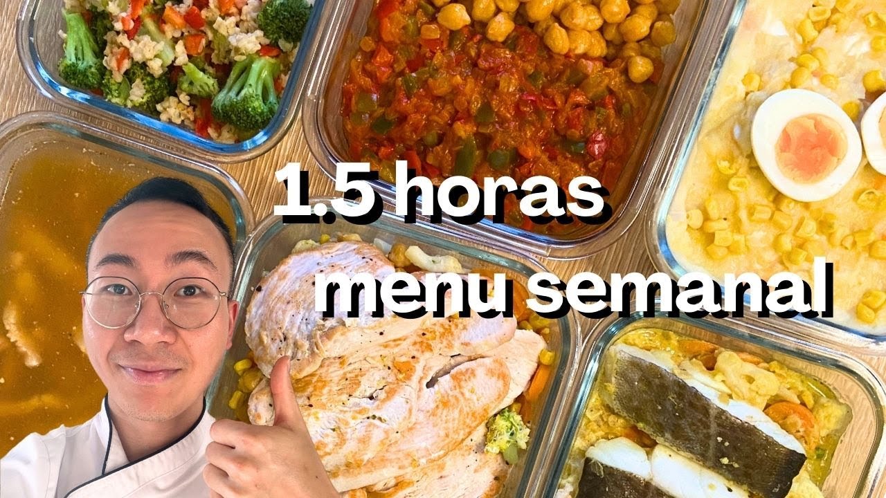 🍀Menú semanal sano en 1.5 horas🍀 batch-cooking 👊 menu celiaco