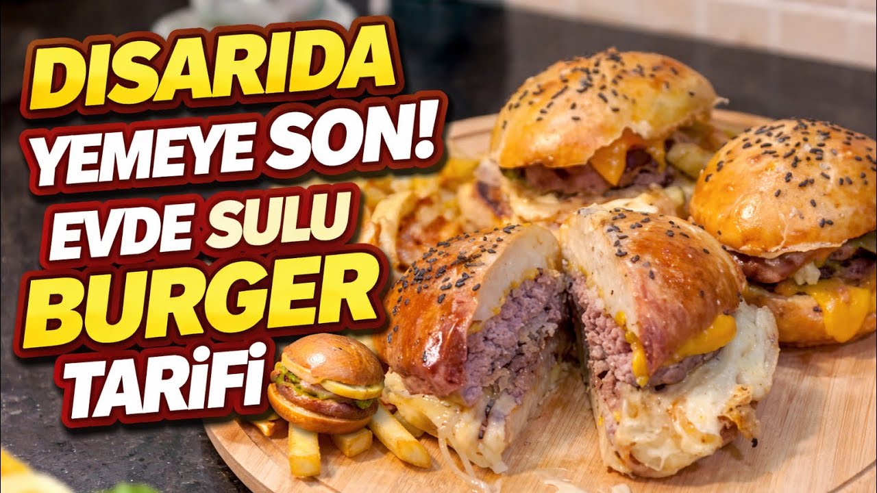 Dışarıda Yemeye Son! Evde Sulu Sulu Burger Tarifi 🍔