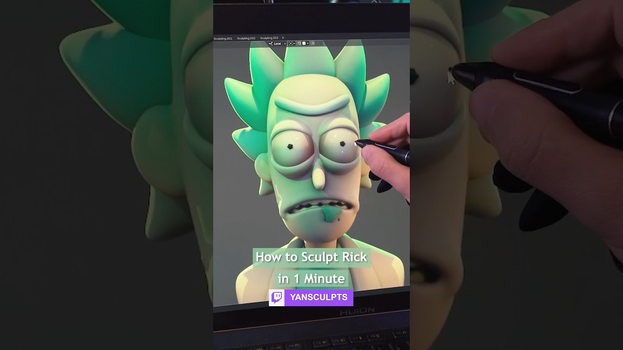 How to Sculpt Rick and Morty (Rick Sanchez) 🧪🧬✍️. #rickandmorty #sculpting #art
