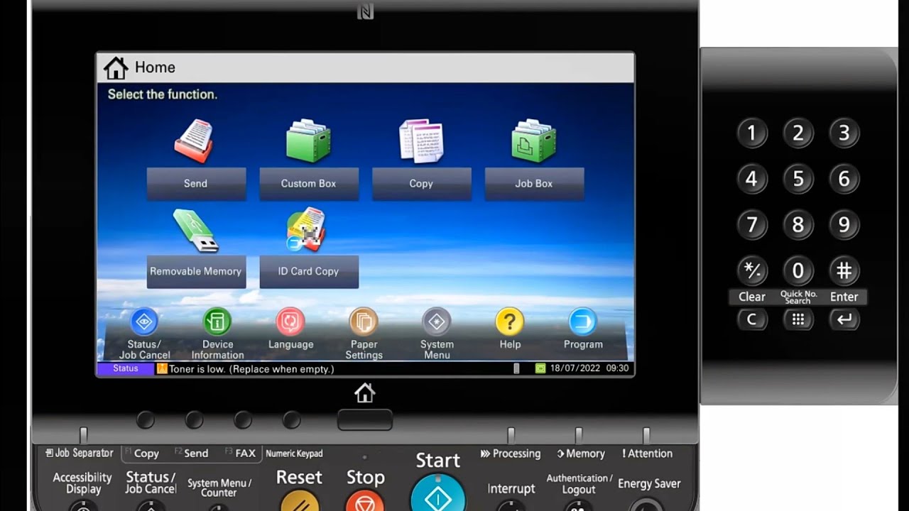 Kyocera TASKalfa Operation panel Remote  With VNC viewer.
