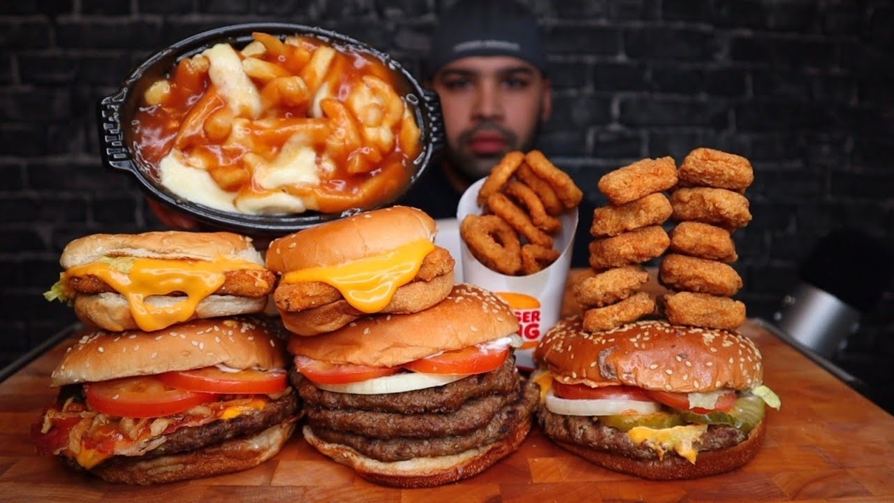 (ASMR NO TALKING) BURGER KING MUKBANG