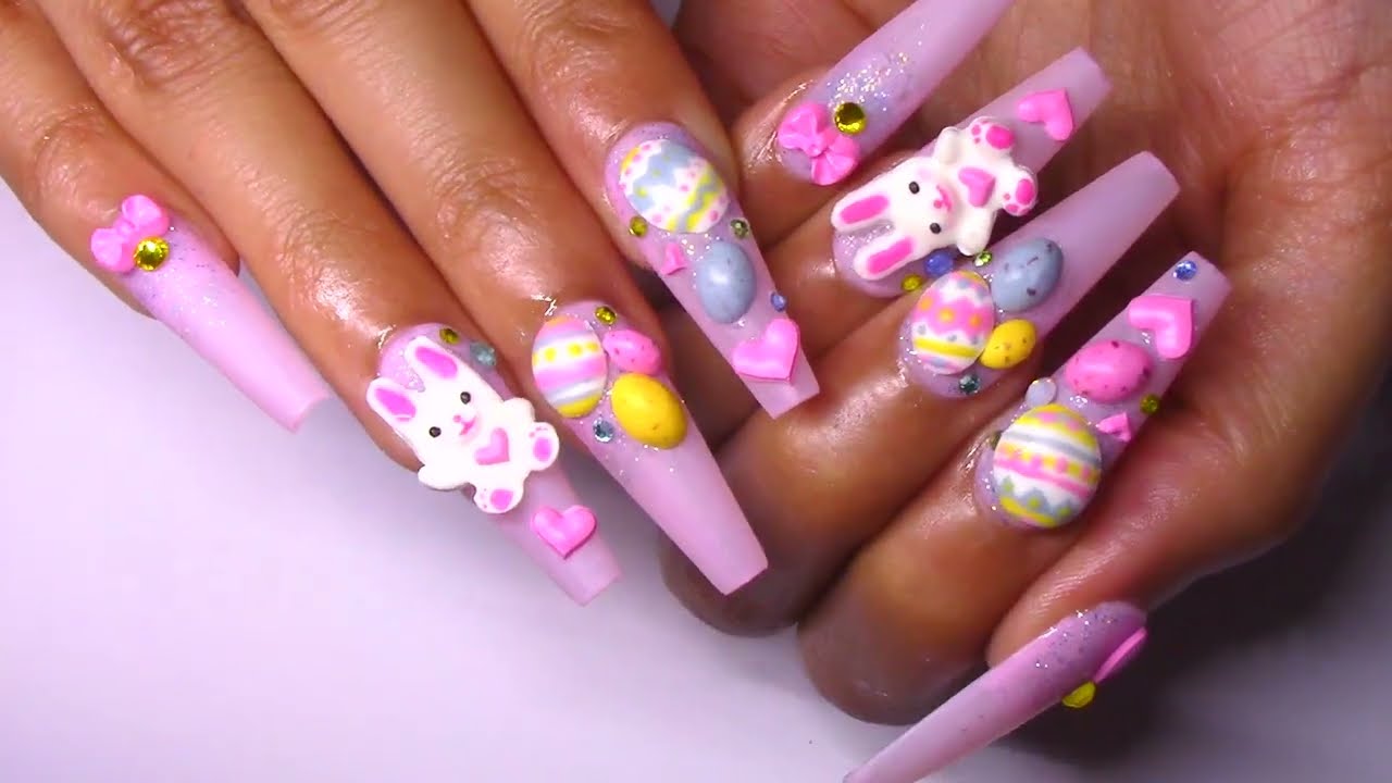 Easter Bunny Gel 3d Nail Art Press On Nails Design