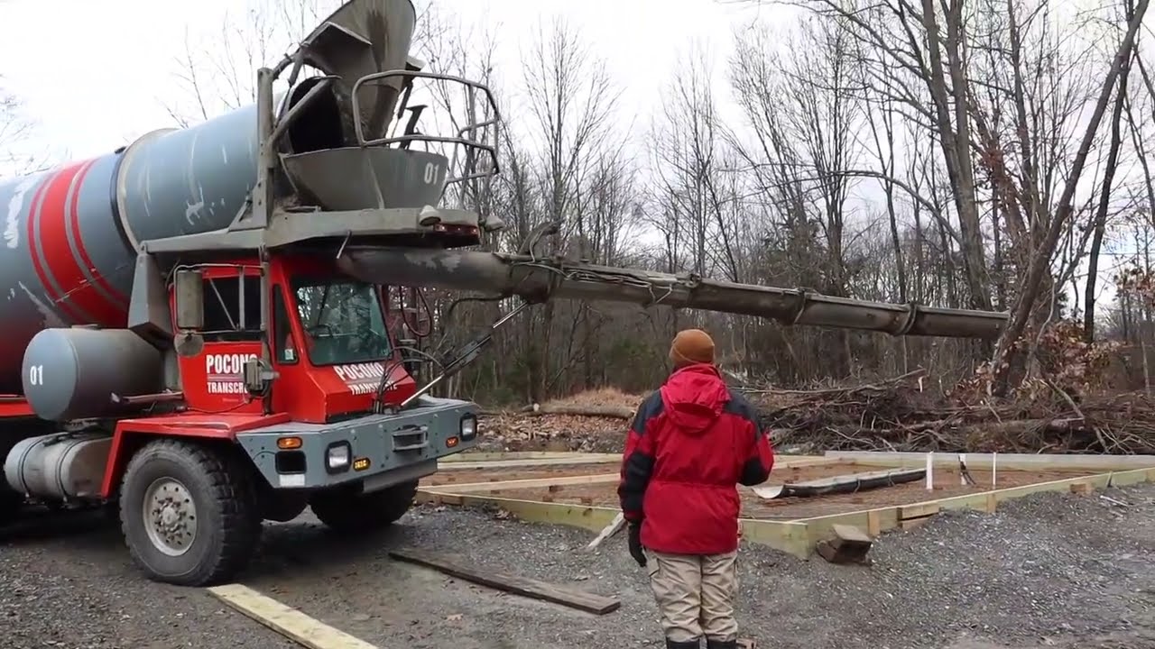 Pouring and Setting a 30x50 8 inch thick Concrete Slab Foundation | From Start to Finish