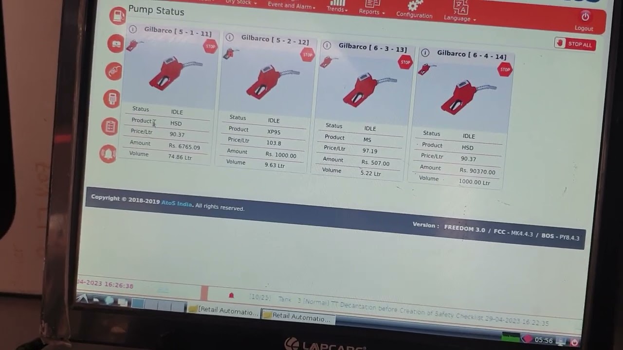 Atos Automation me petrol pump par testing ke step