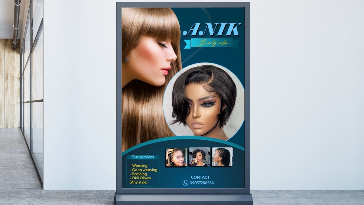 SALON POSTER DESIGN || How To Design a Salon Poster Design in pixellab || Pixellab Tutorial