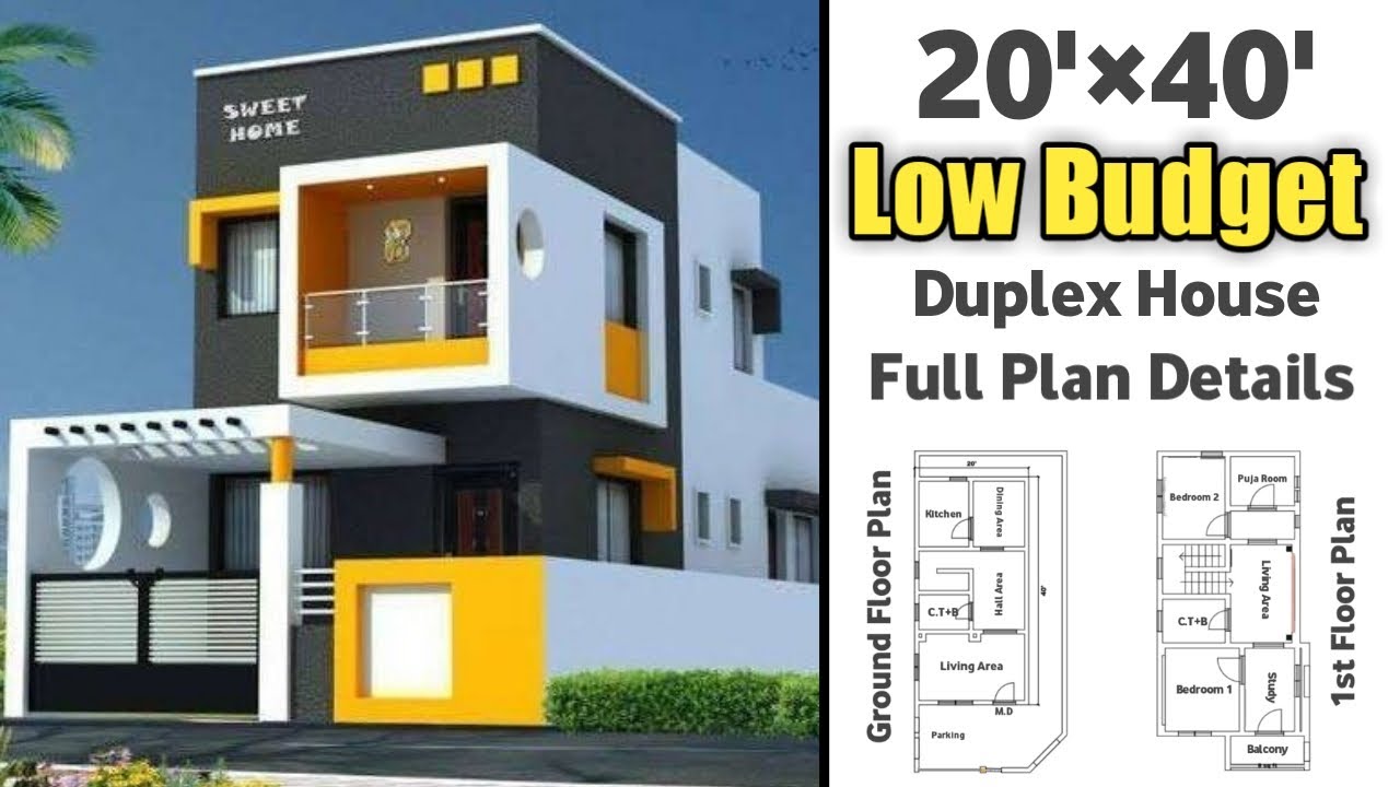 20 by 40 Budget Duplex House Design || 2 Bedroom || full Plan Details