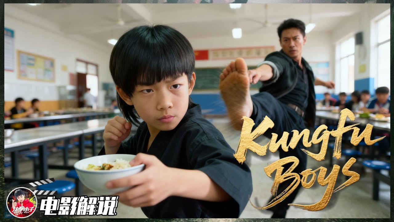 武术学校的食堂太吓人了！打扰林秋楠吃饭的人被踢飞到天花板上！【ENG SUB】#龙拳小子 #少林四小龙 #linqiunan #kungfuboys