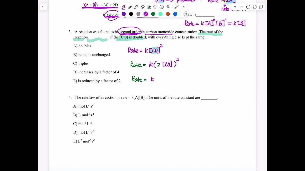 Simple Rate Law Questions 
