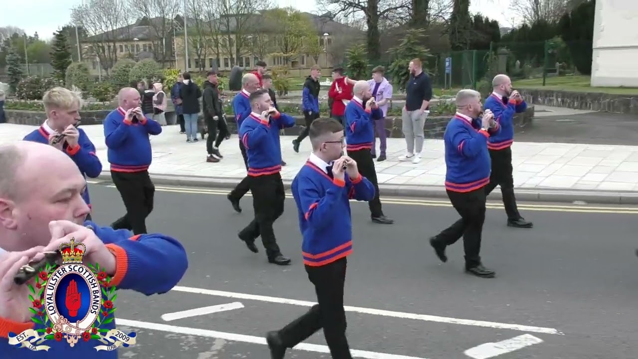 Steeple Defenders Flute Band on parade before their own 50th Anniversary Parade 08/04/23